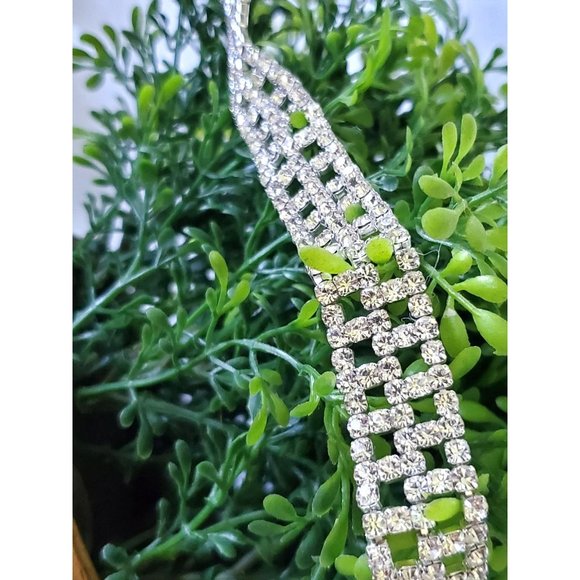 Bracelet WIDE Crystal bling bride bridal Sparkle Bling Jewelry - Picture 1 of 7